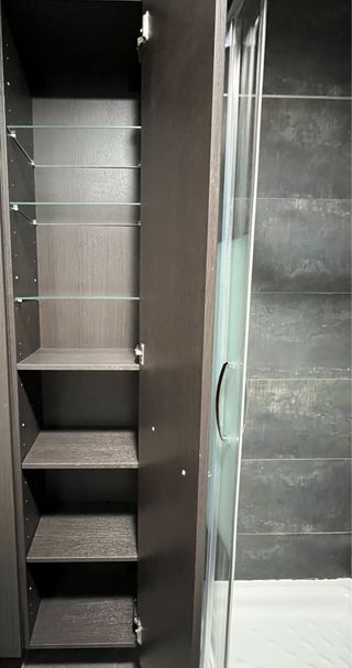 Mueble columna baño madera