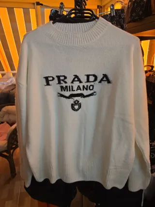 Jersey Punto Prada Milano Blanco Talla Única
