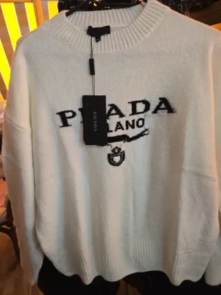 Jersey Punto Prada Milano Blanco Talla Única