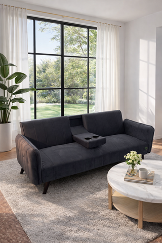 Sofá Cama Gris Terciopelo - Chollo!