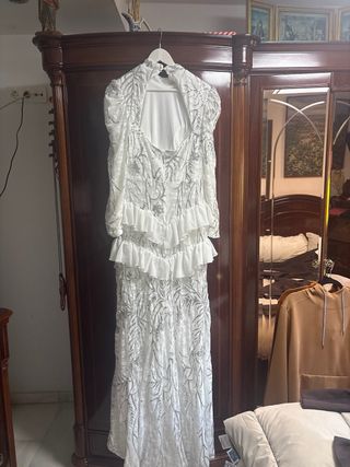 Vestido blanco fiesta lentejuelas