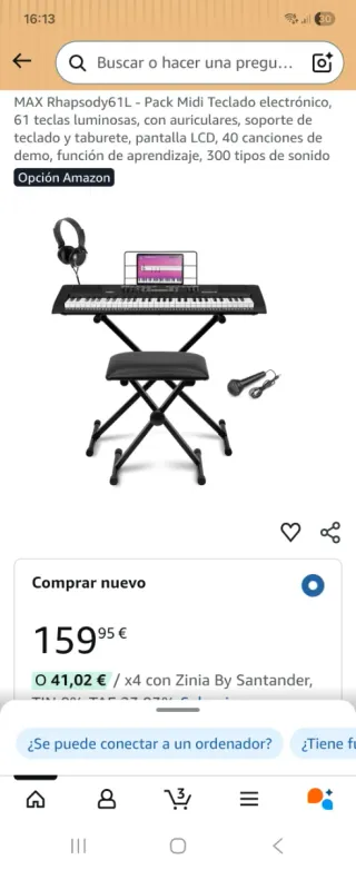 Teclado Electrónico MAX Rhapsody61L Pack
