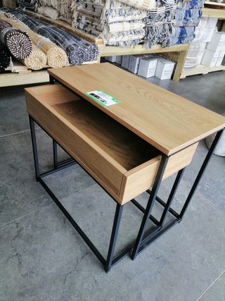 Oferta: Mesita Auxiliar Madera y Metal 50x60cm