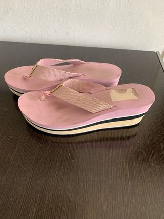 Sandalias cuña Tommy Hilfiger rosas