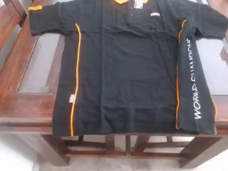 Polo Repsol Negro y Naranja
