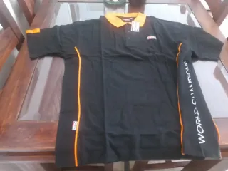 Polo Repsol Negro y Naranja