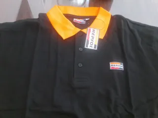 Polo Repsol Negro y Naranja