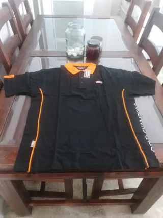 Polo Repsol Negro y Naranja