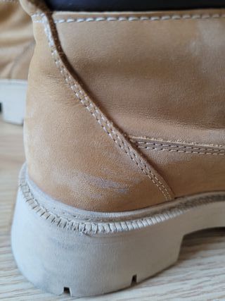 Botas Mango Piel Estilo Montaña Beige