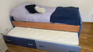 Cama juvenil con cajón + cama nido  con colchones.