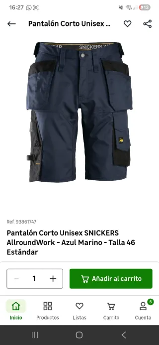 Pantalón Corto Snickers AllroundWork Azul