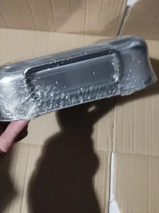 Teglia acciaio Ikea 26x20 cm con manici nuova