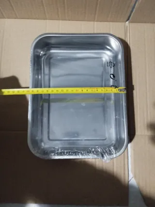 Teglia acciaio Ikea 26x20 cm con manici nuova