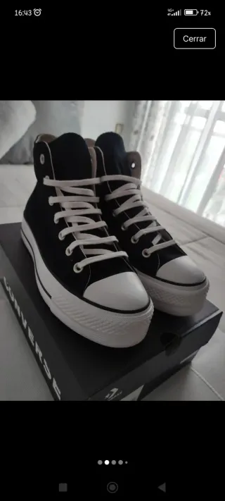Converse plataforma altas negras