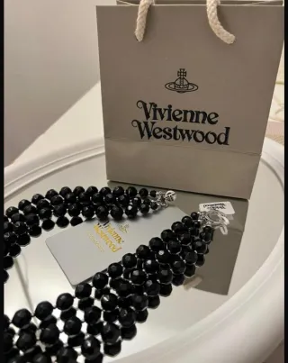 Collar Vivienne Westwood Orb Negro Plata