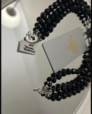 Collar Vivienne Westwood Orb Negro Plata