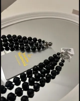 Collar Vivienne Westwood Orb Negro Plata