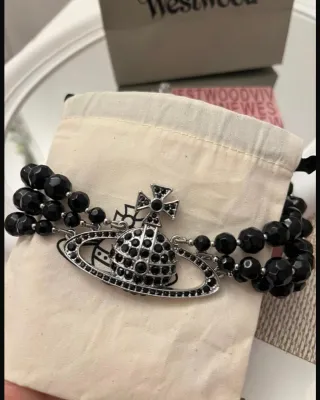 Collar Vivienne Westwood Orb Negro Plata