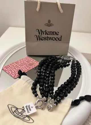 Collar Vivienne Westwood Orb Negro Plata