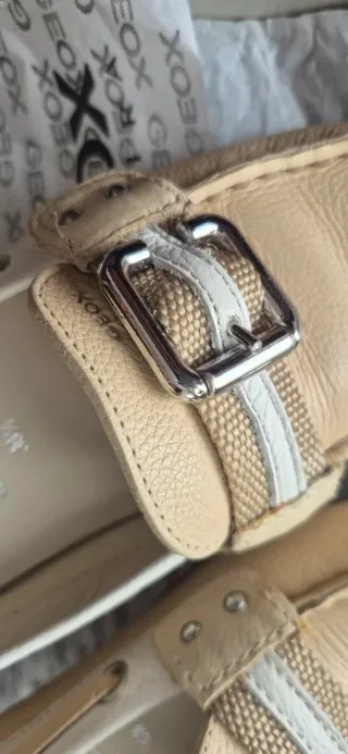 Mocassini Geox beige/bianco Tg. 36,5