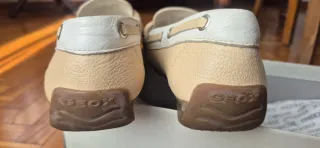 Mocassini Geox beige/bianco Tg. 36,5