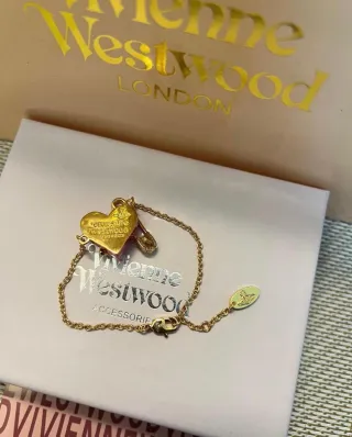 Pulsera Vivienne Westwood Corazón Rosa y Oro