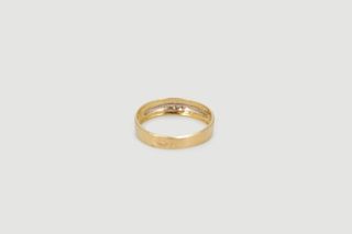 Anillo Oro 18k Combinado con Circonita