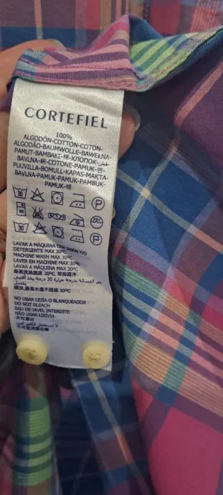 Camisa Cortefiel Hombre XL Cuadros Multicolor