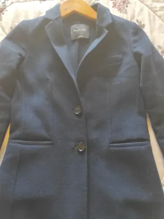 Abrigo Lana Massimo Dutti Azul