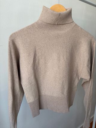 Jersey Zara Talla M Beige Punto Sin Estrenar