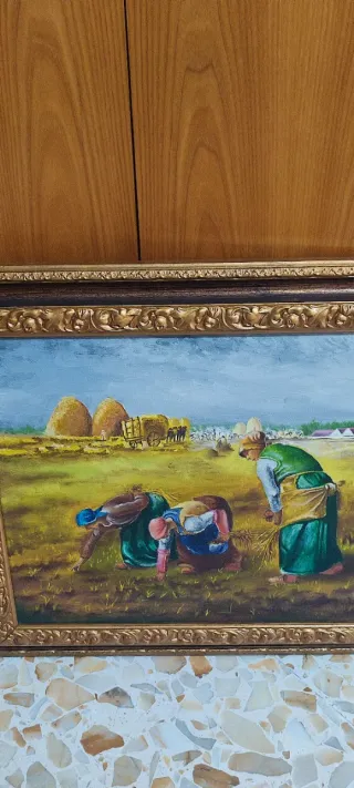 Quadro olio su tela con cornice dorata