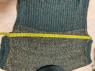 Maglione a maniche corte con collo in mohair-lana