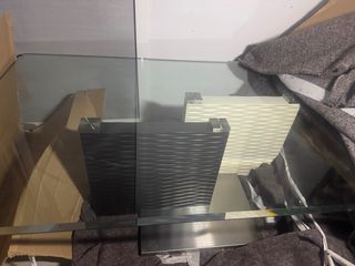 Mesa de centro cristal y metal