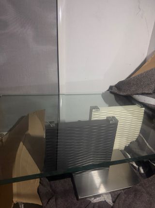 Mesa de centro cristal y metal