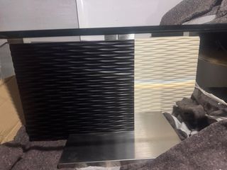 Mesa de centro cristal y metal