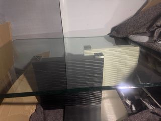 Mesa de centro cristal y metal