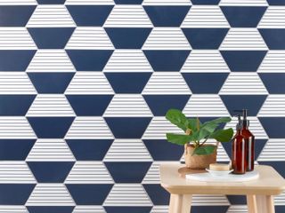 Azulejo Hexagonal Azul y Blanco- Estilo Hidráulico