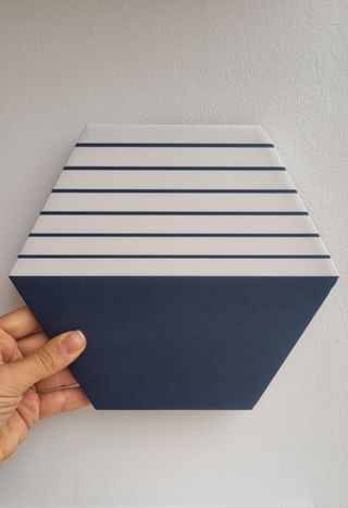 Azulejo Hexagonal Azul y Blanco- Estilo Hidráulico