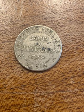 Token conmemorativo del Salon Du Phonographe en Pa