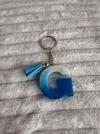 Porta-chaves Letra G Azul Degradê