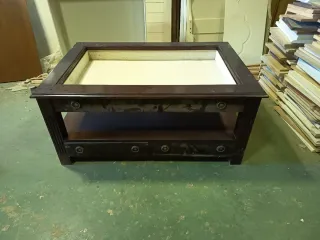 Mesa de centro caoba con 4 cajones