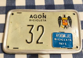 Matrícula Bicicleta 1976 Águila Franquista