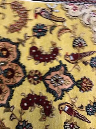 Tappeto Seta Indiano Rilievo Oro al centro !