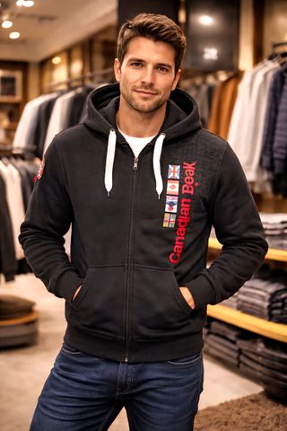 Sudadera Canadian Peak Negra con Cremallera