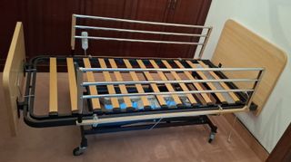 Cama articulada eléctrica con carro elevador.