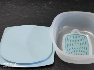 Quesera Tupperware Azul Transparente