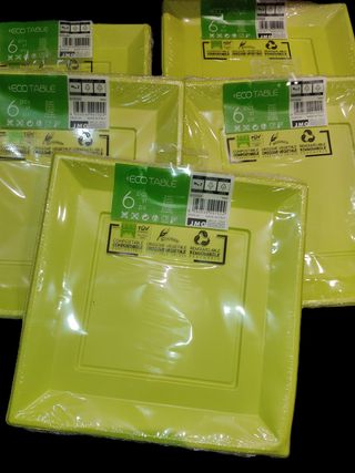 60 Piatti quadrati Eco Table verdi 23x23