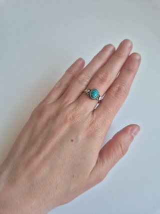 Anillo Plata Piedra Azul Turquesa