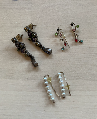 Lote 3 pares pendientes bisutería