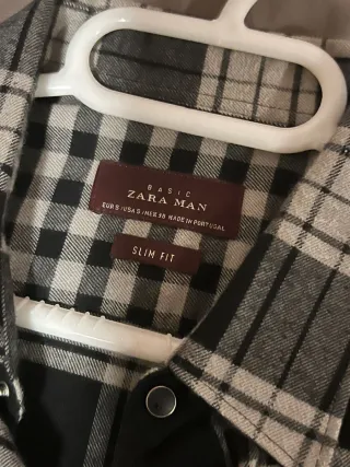 Camisa Zara cuadros blanco y negro